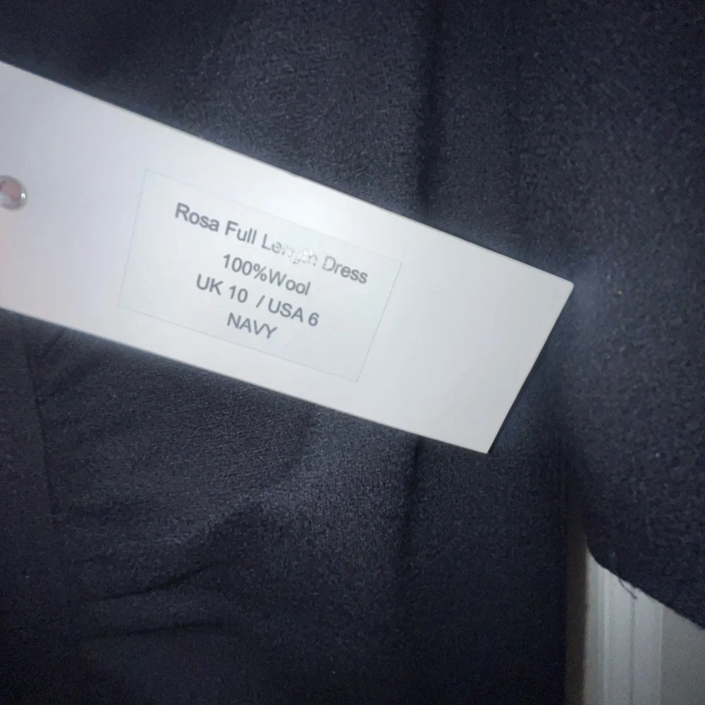 NWT GOAT Rosa full length 100% wool navy dress - Picture 3 of 3